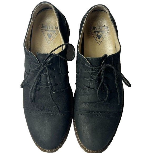 John Fluevog Shoes Men's Size 10 Grant Derby Leather Dress Casual CapToe Lined - Picture 6 of 13